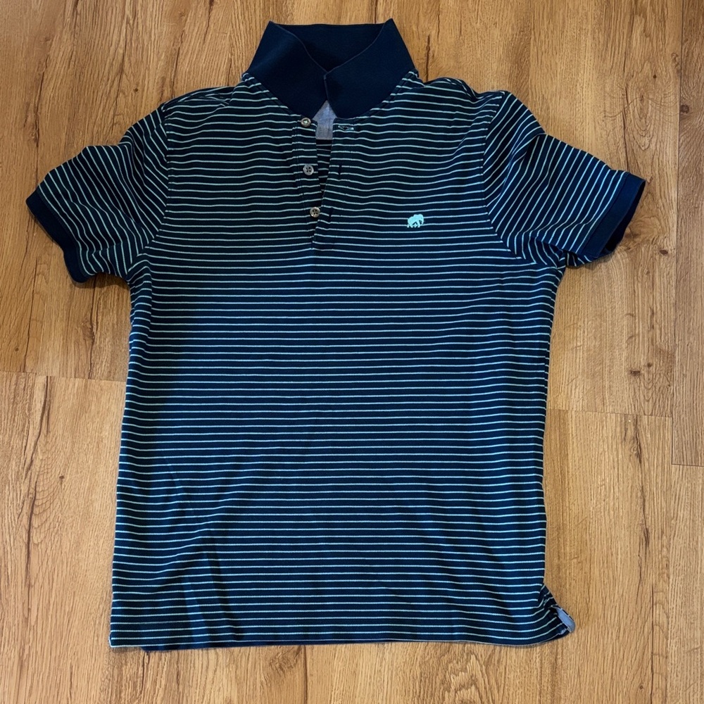 Banana Republic Striped Navy & Light Blue Polo Shirt